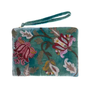 LIVIA SILK VELVET ZIP POUCH