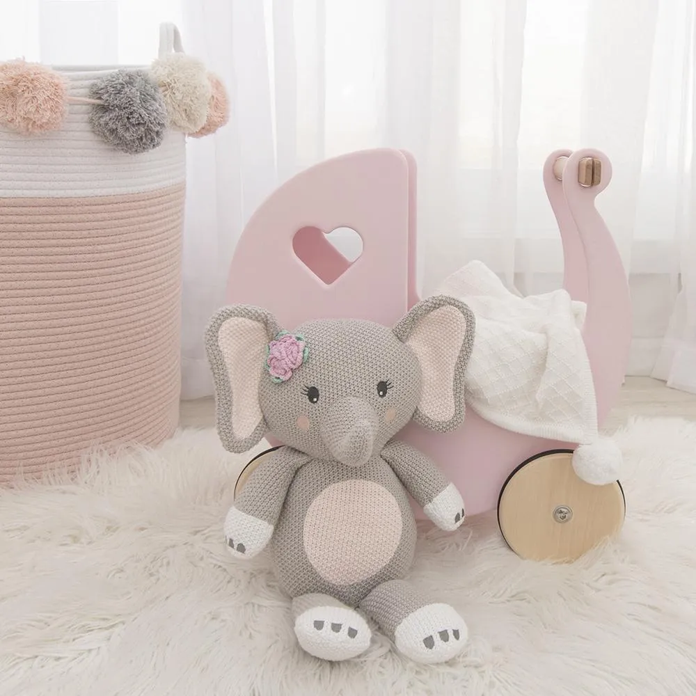 Living Textiles Knitted Soft Toy - Ella Elephant