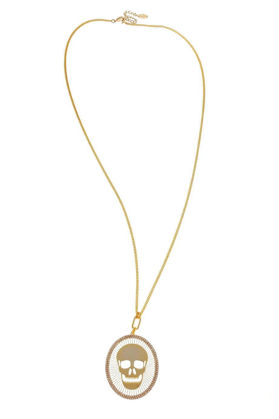 LK DESIGNS SKULL Round Gold Pendant
