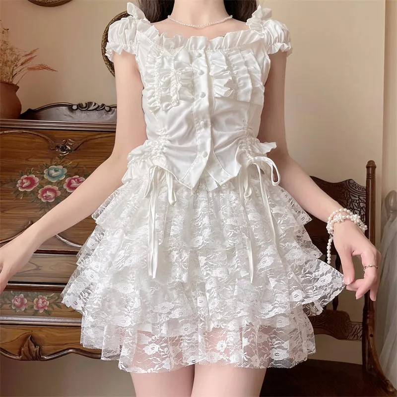 lolita versatile puffy half pants skirt