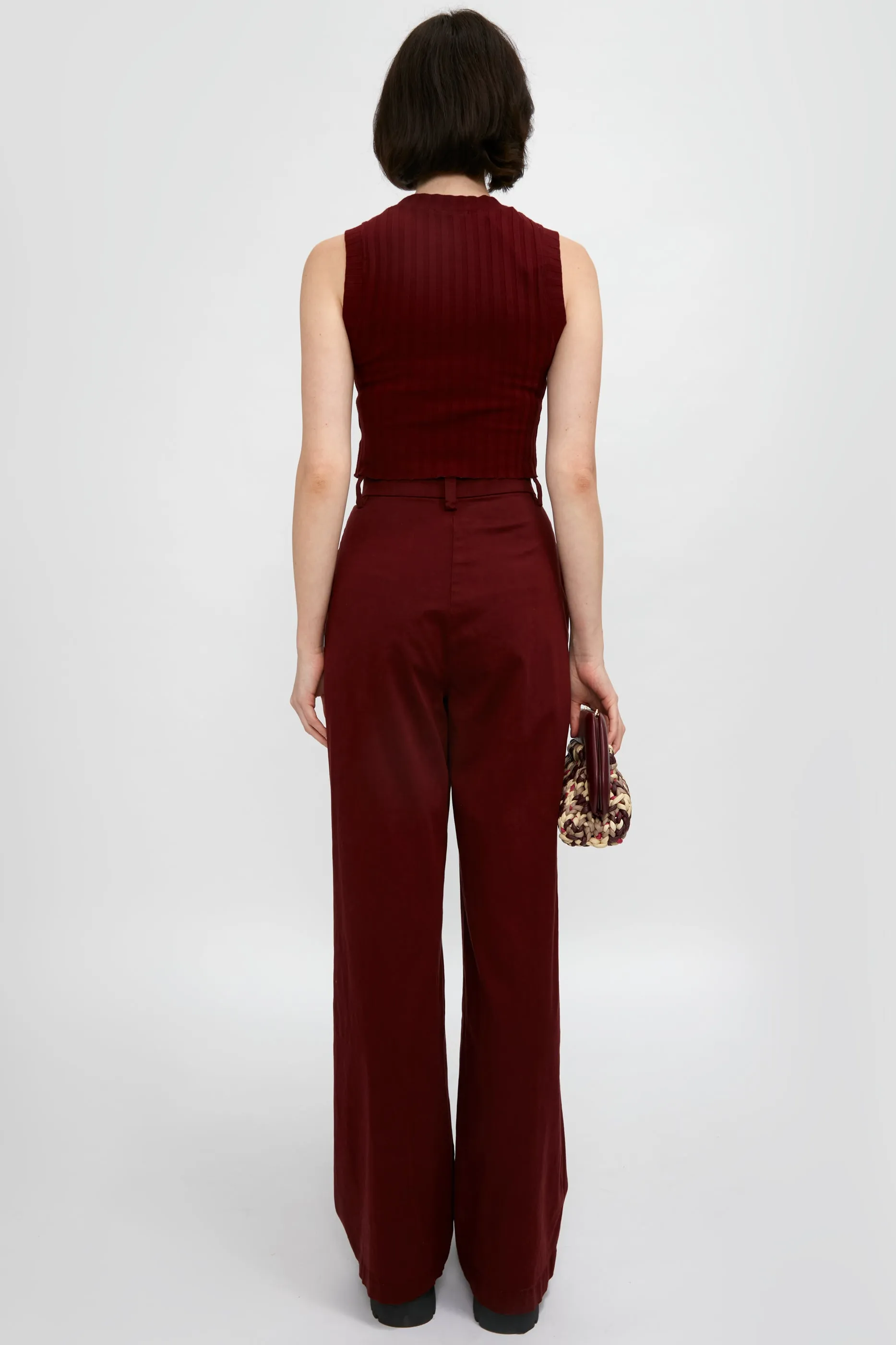 London Relaxed Pant in Wine