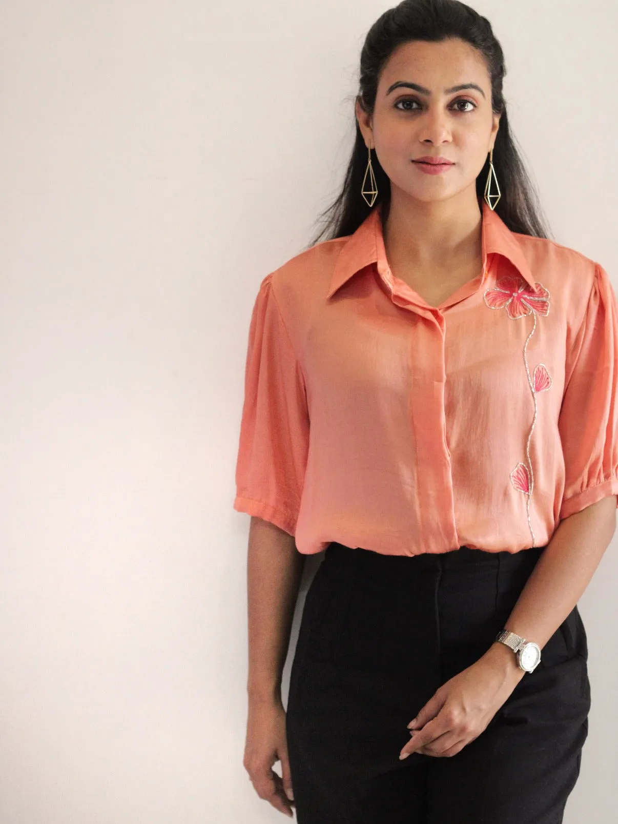 long flower shirt