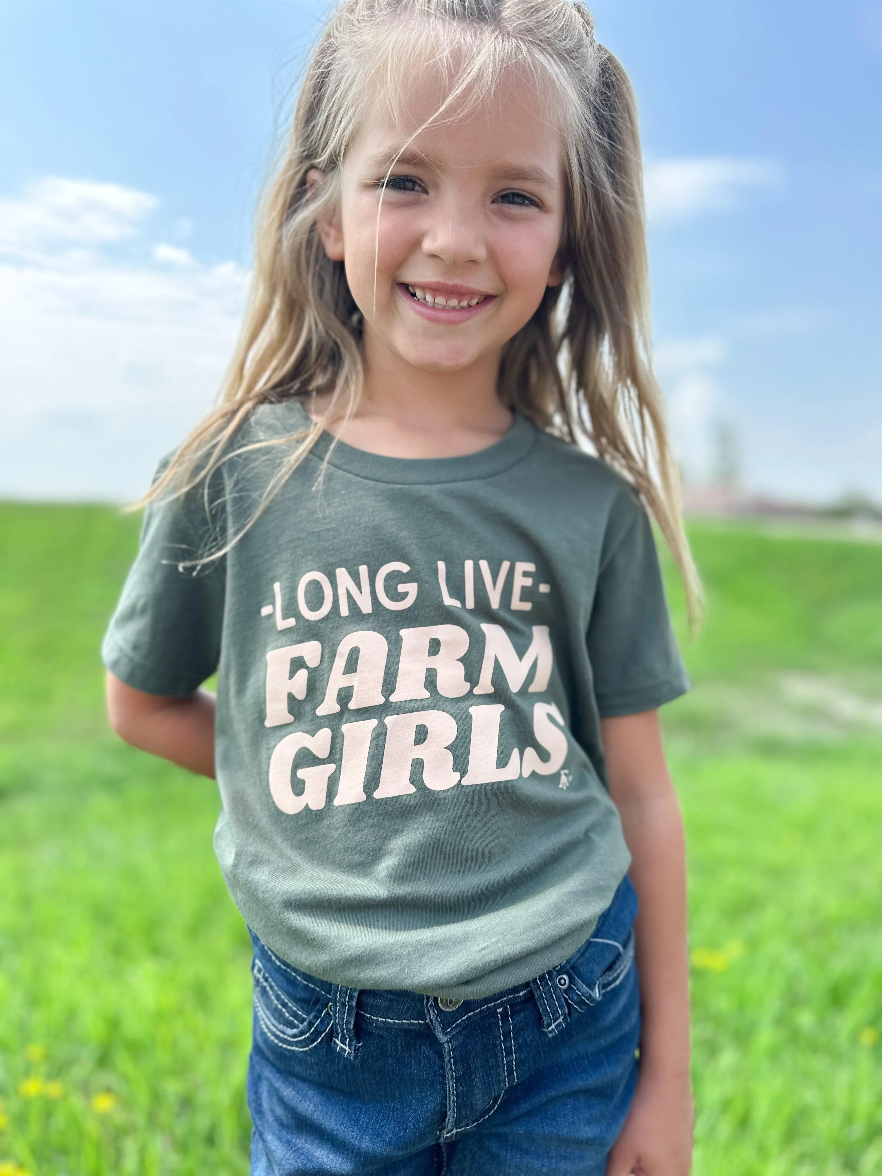 Long Live Farm Girls Olive Toddler/Youth Tees