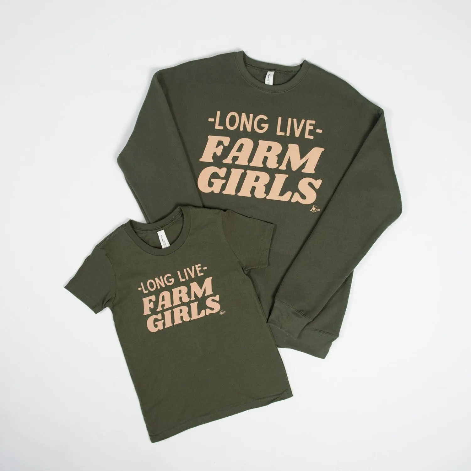 Long Live Farm Girls Olive Toddler/Youth Tees