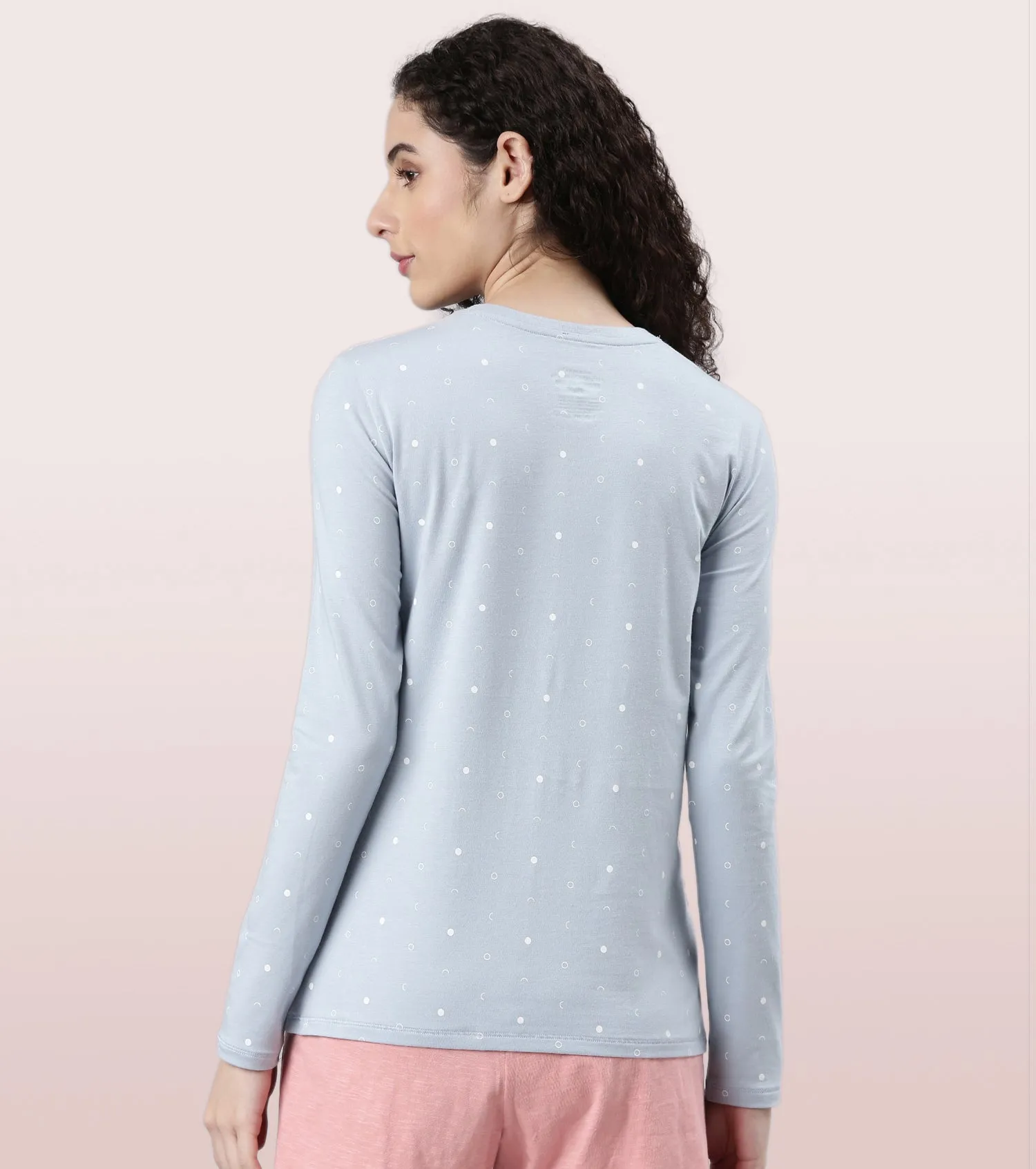 Long Sleeve Basic Crew Tee - Graphics | Crew Neck Basic Stretch Cotton Tee | E257