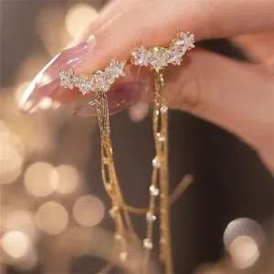Long Wire Tassel Thread Chain Climb Star Heart Trend Earring