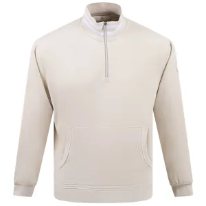 Loopback Quarter Zip Pullover Mid Stone - SS23