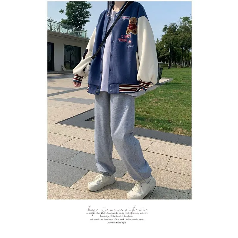 Loose Fit Thickened Preppy Style Varsity Jacket