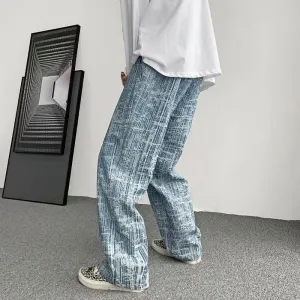 Loose retro washed old daddy straight casual trendy all-match jeans