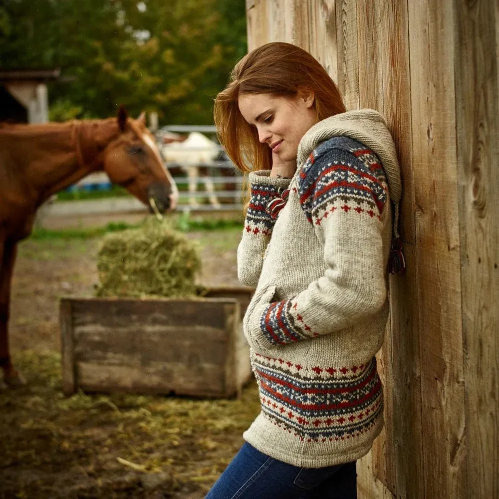 Lost Horizons Elizabeth Fleece Lined Knit Hooded Jacket (M)