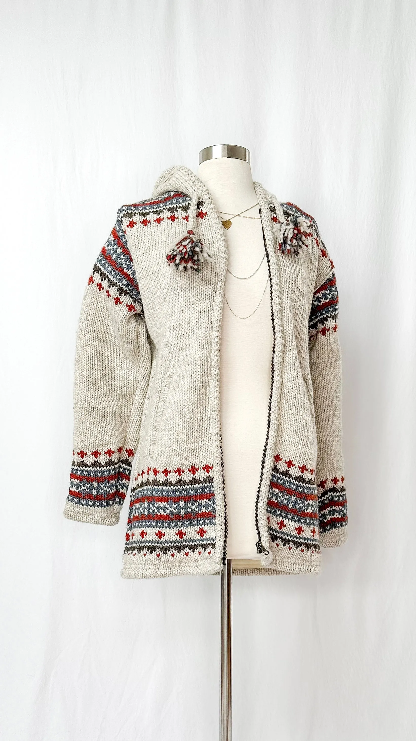 Lost Horizons Elizabeth Fleece Lined Knit Hooded Jacket (M)