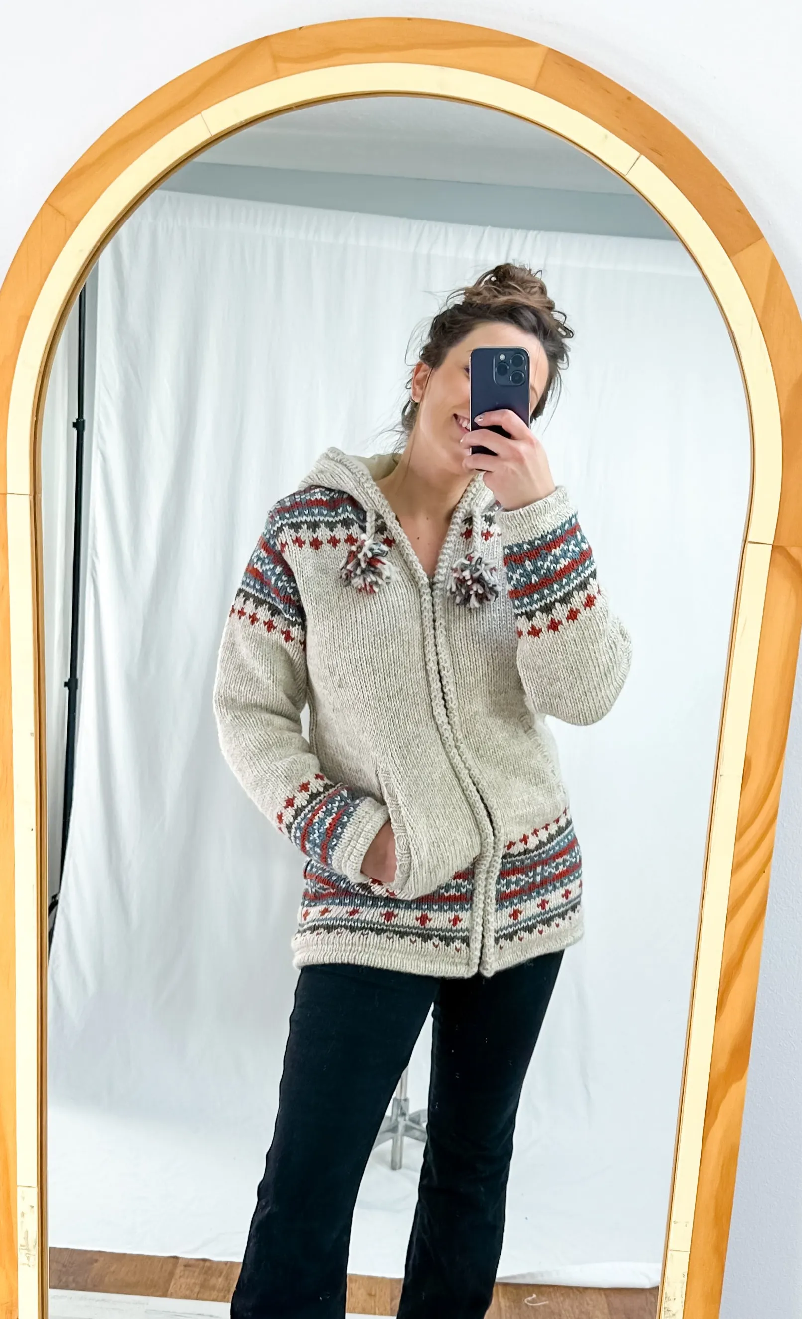 Lost Horizons Elizabeth Fleece Lined Knit Hooded Jacket (M)