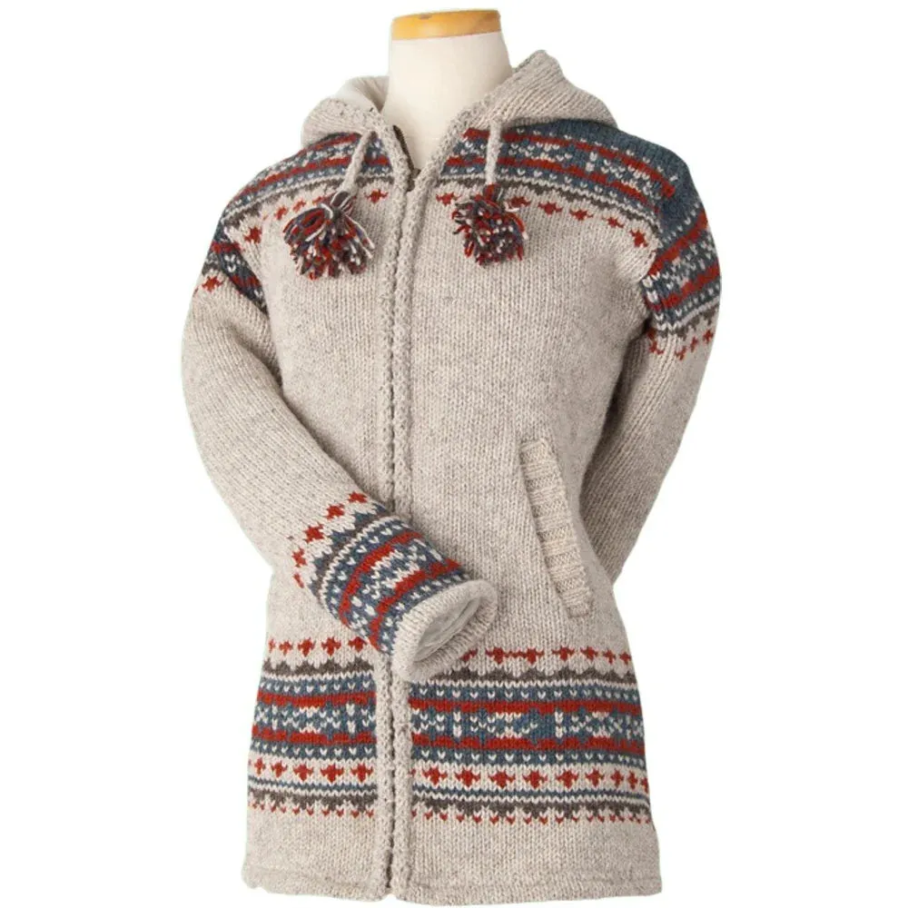Lost Horizons Elizabeth Fleece Lined Knit Hooded Jacket (M)