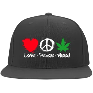 Love Peace Weed Black Flexfit Cap