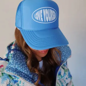 Love Yourself Trucker Hat - Blue