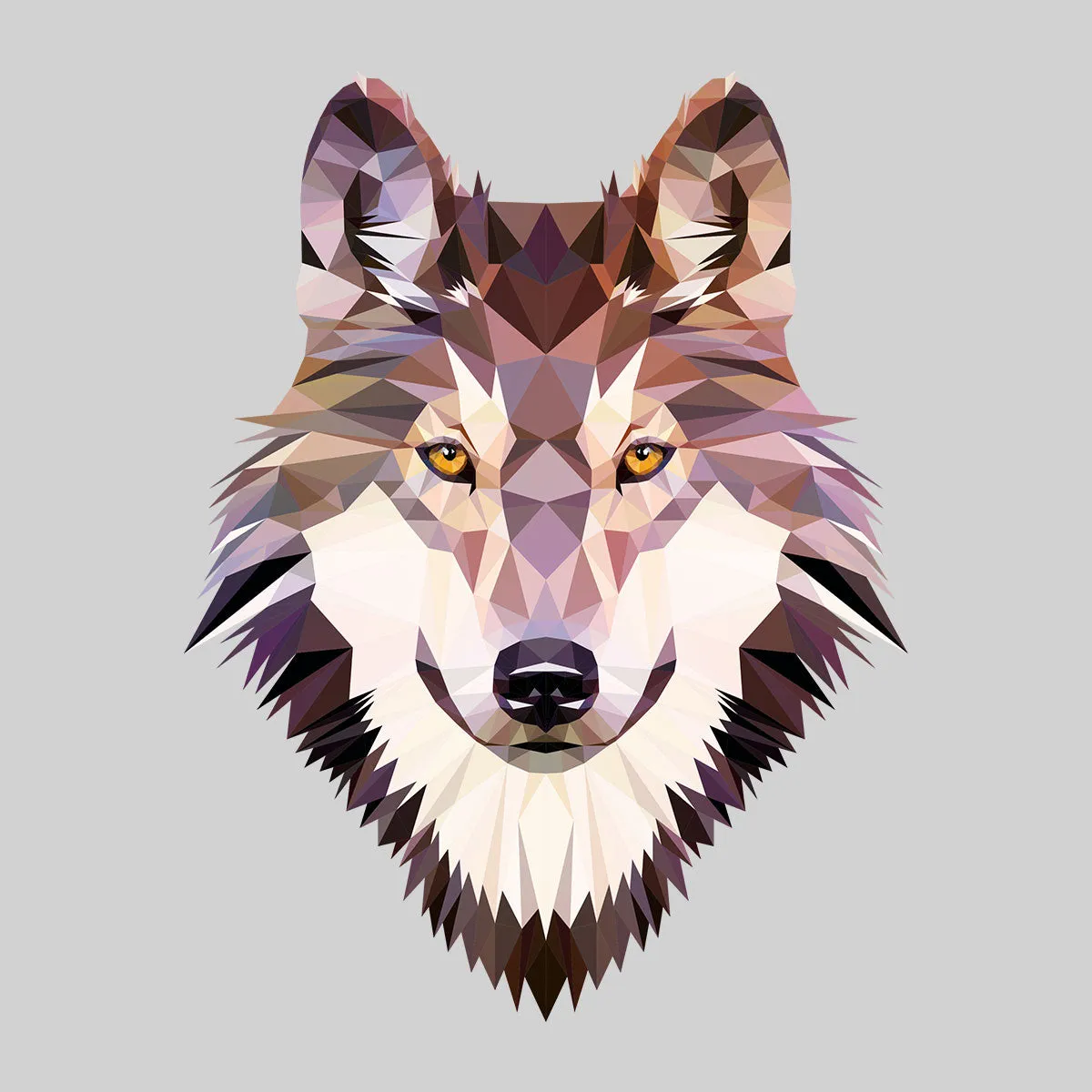 Low Poly Triangular Wolf Head Polygonal Trendy Style