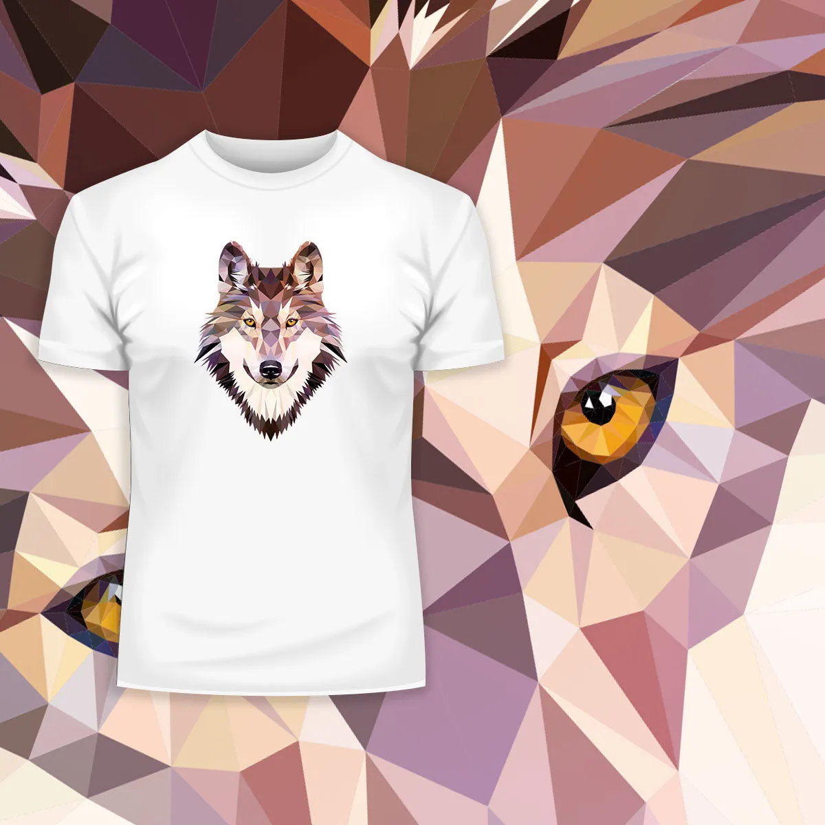 Low Poly Triangular Wolf Head Polygonal Trendy Style