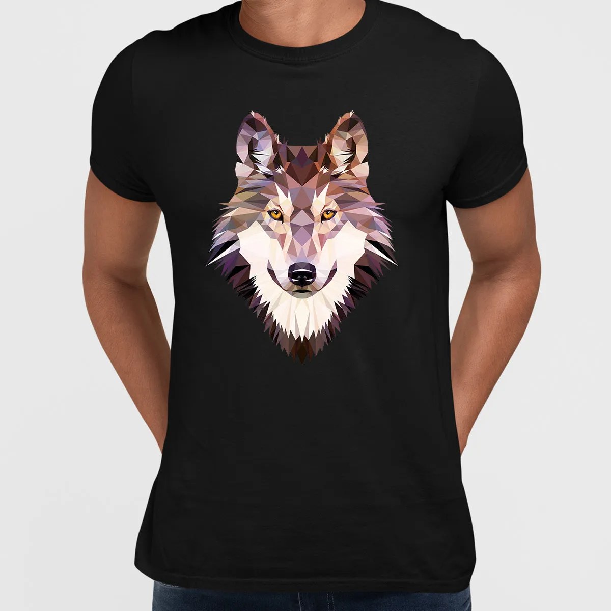 Low Poly Triangular Wolf Head Polygonal Trendy Style