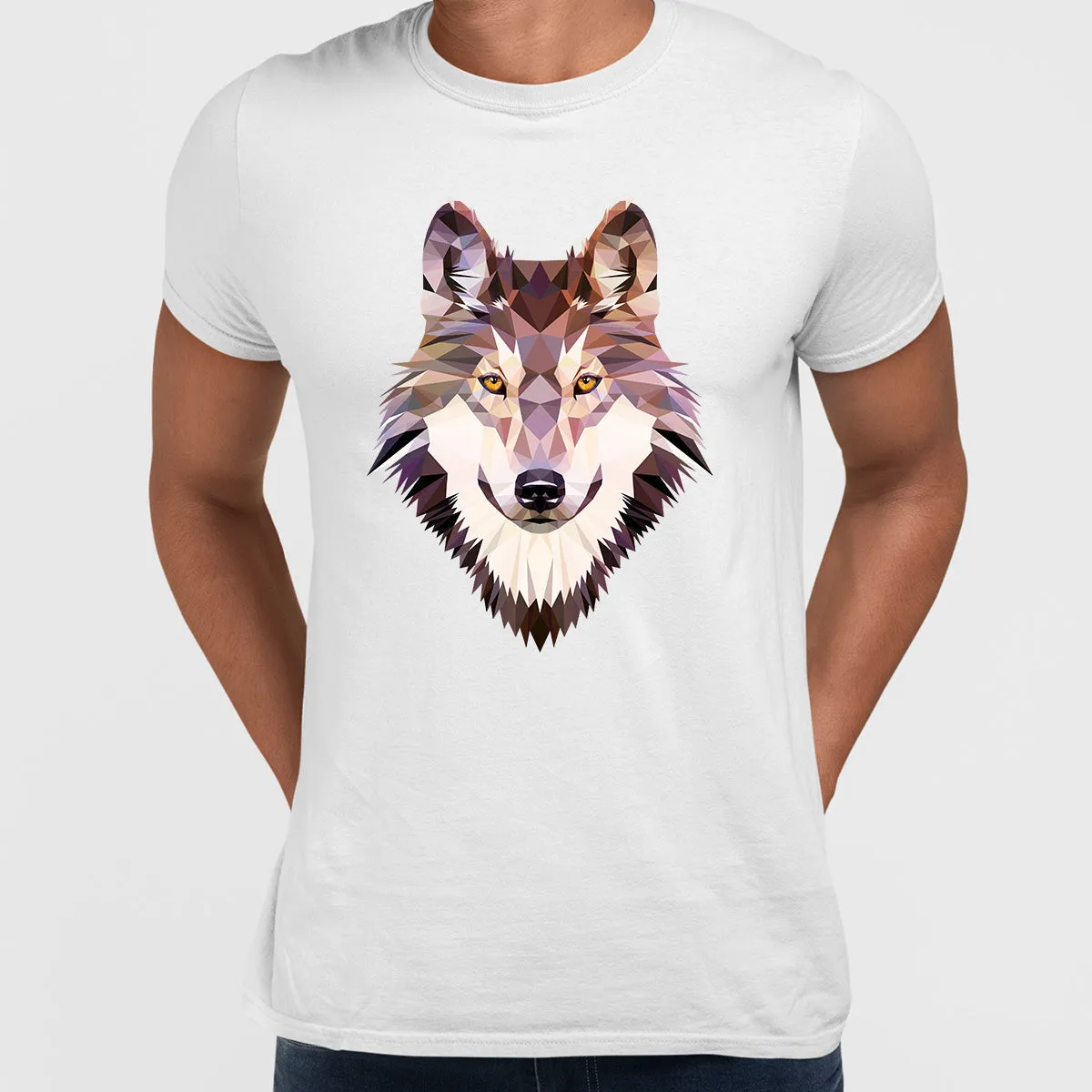 Low Poly Triangular Wolf Head Polygonal Trendy Style