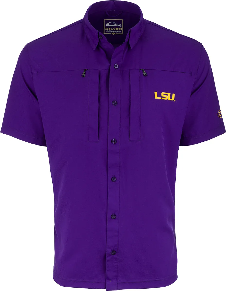 LSU S/S Performance Stretch Button Up