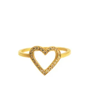 <!--RG570dia-->SALE - pavé edgy heart rose gold, size 5.5