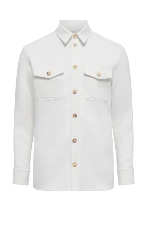 Lucas Overshirt in Ivory Winter Silk
