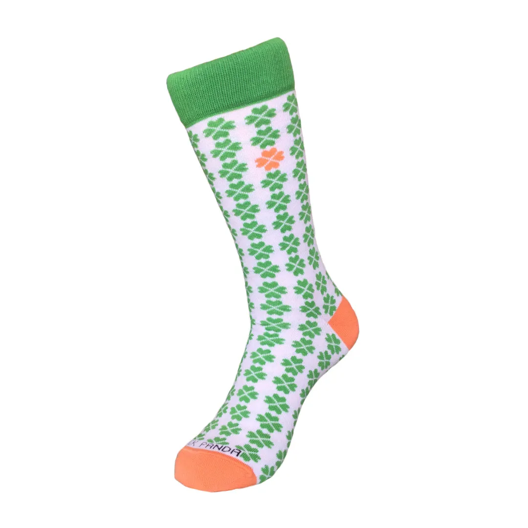 Lucky Four Leaf Clover Pattern Socks from the Sock Panda
