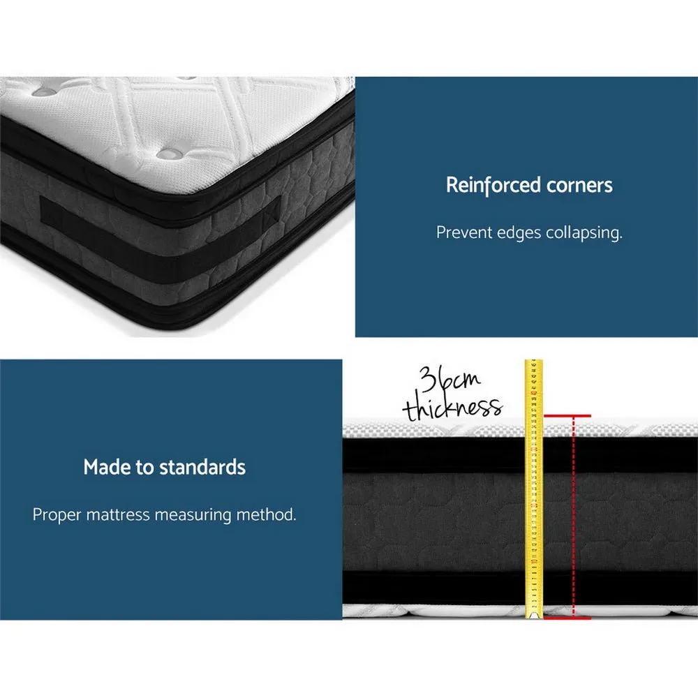 Luna Euro Top Cool Gel Pocket Spring Mattress 36cm Thick - Single