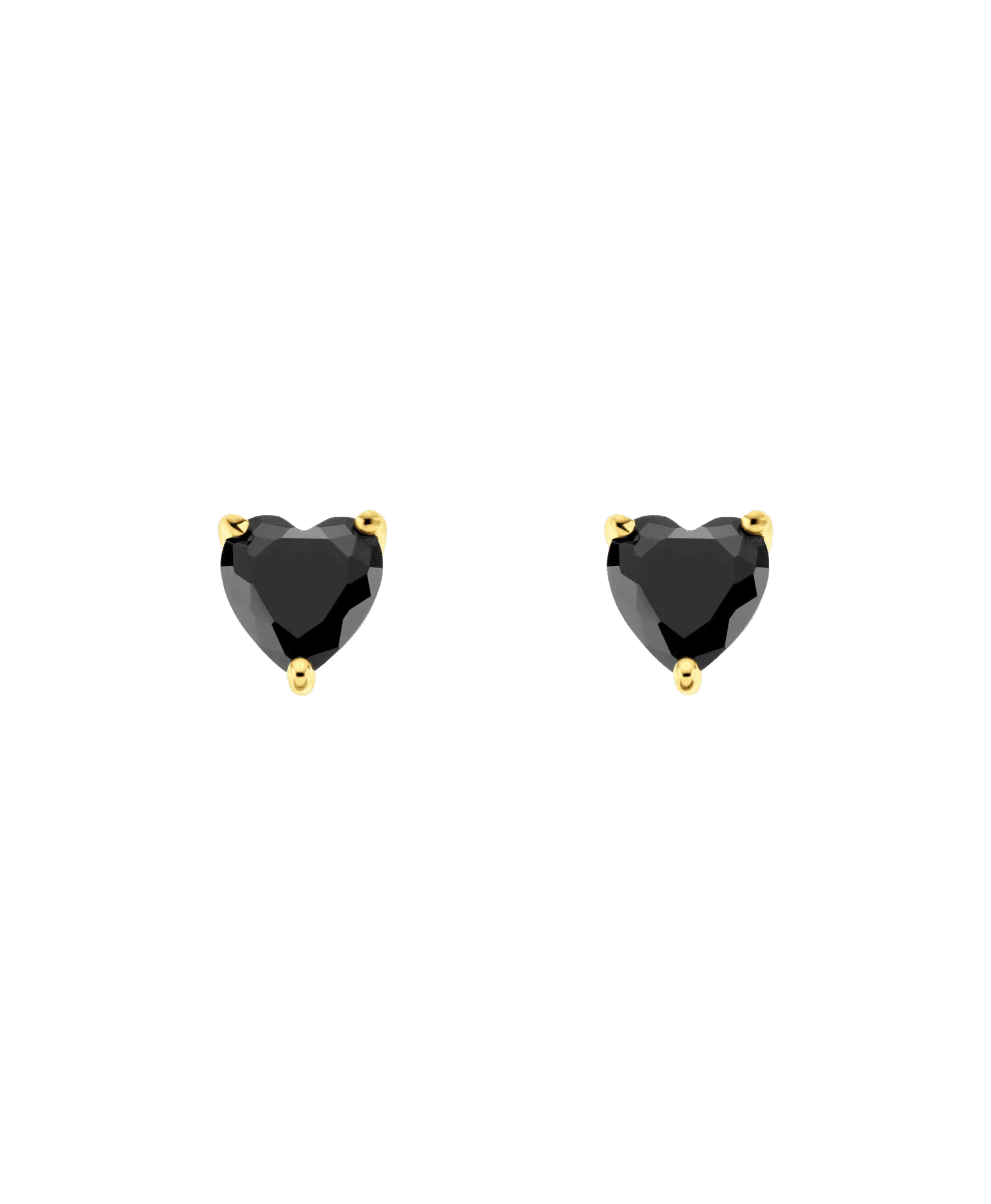 Luv Earrings Black 18ct Gold Plated