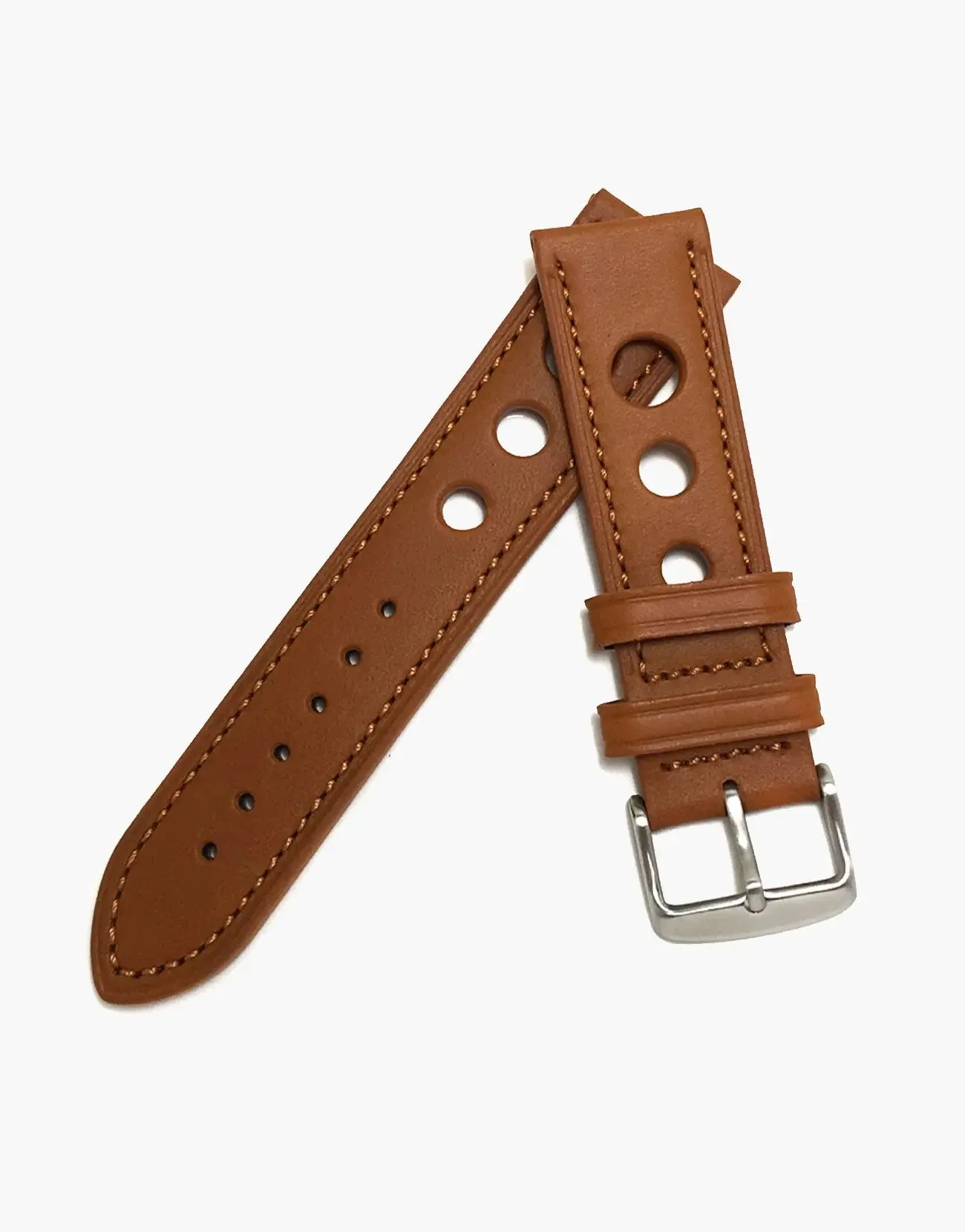 LUX Grand Prix Rally Genuine Calf Leather Vintage Strap Tan with Tan Stitching