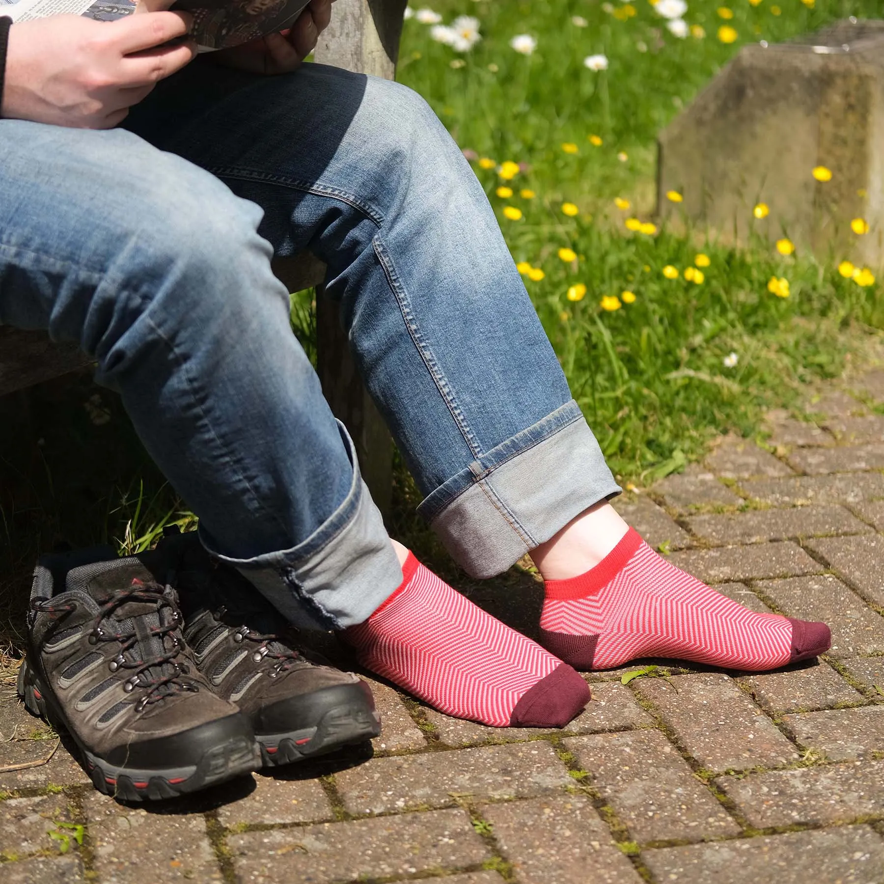 Lux Taylor Men's Trainer Socks - Red