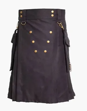 LUXE BLACK UTILITY KILT