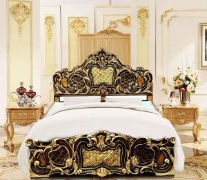 Luxury Modern Style Solid Teak Wood Hand Carving Bed