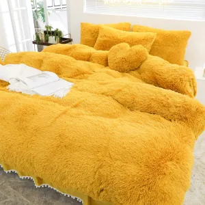 Luxury Plush Shaggy Warm Fleece Bedding Set