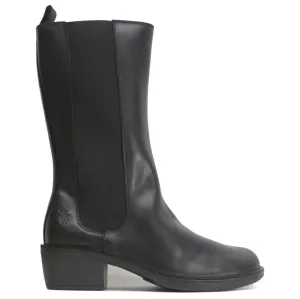 MADA081FLY Rug Leather Women's Calf Length Heel Boots