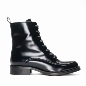 Magda Vegan Lace-up Ankle Boot Black