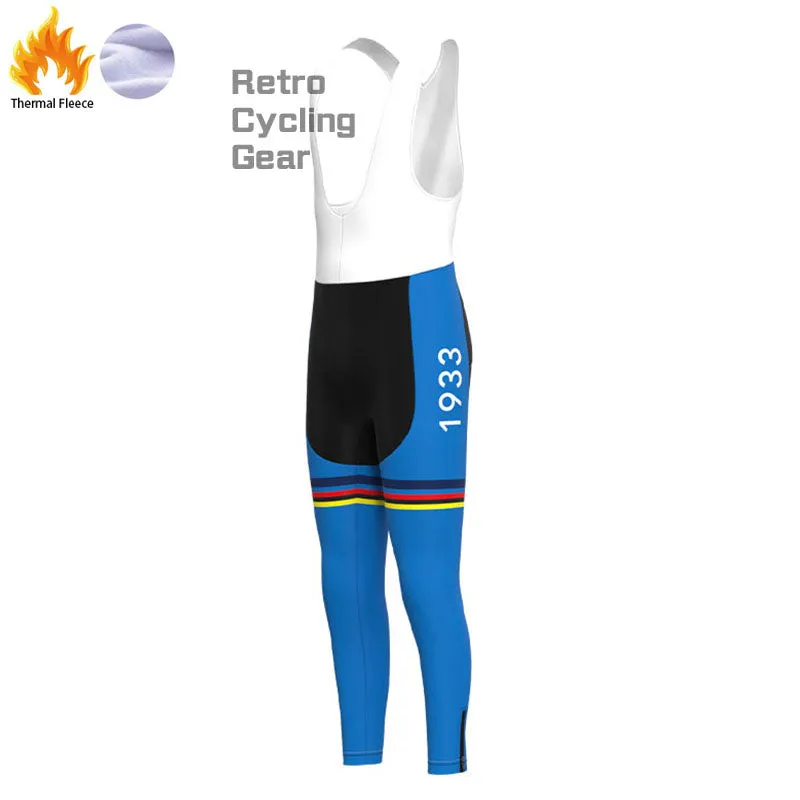 Maglia Azzurra Italia Fleece Retro Cycling Kits