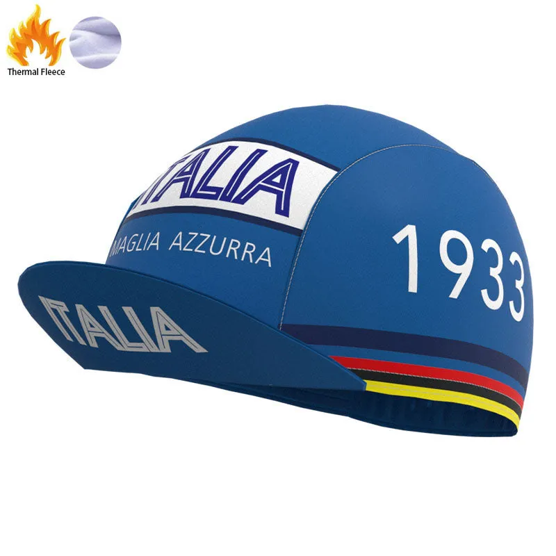 Maglia Azzurra Italia Fleece Retro Cycling Kits