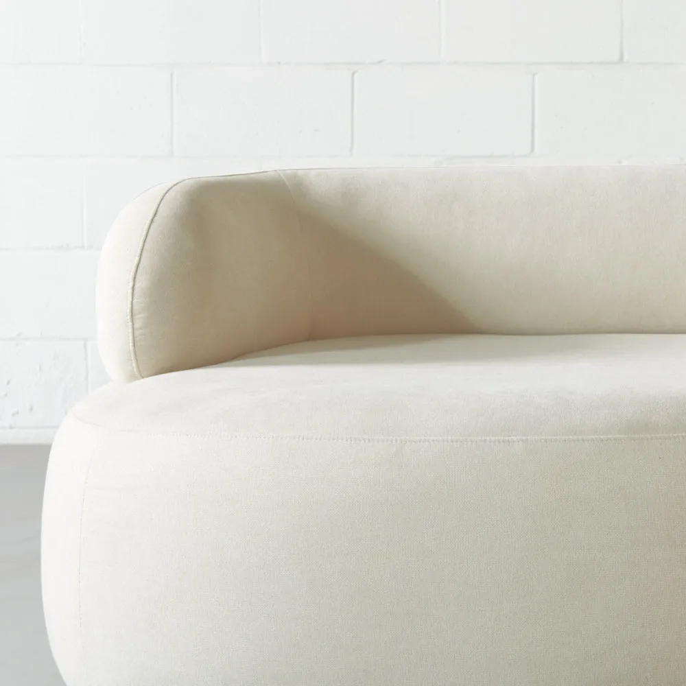 MAGNUS - Cream Fabric 3-Seater Sofa