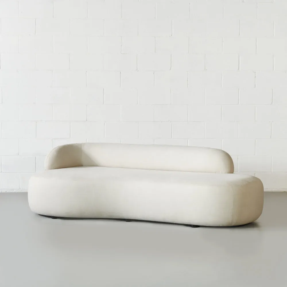 MAGNUS - Cream Fabric 3-Seater Sofa