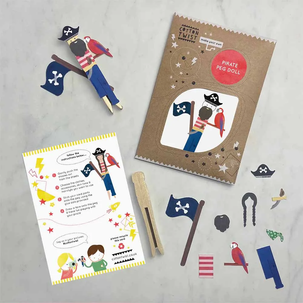 Make Your Own Pirate Peg Doll Kit