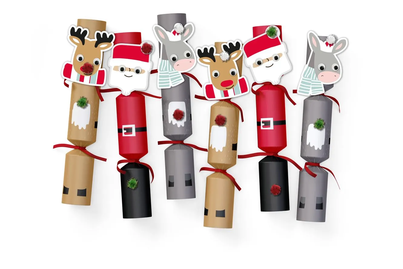 Make Your Own Santa and Friends Christmas Crackers Pack of 6