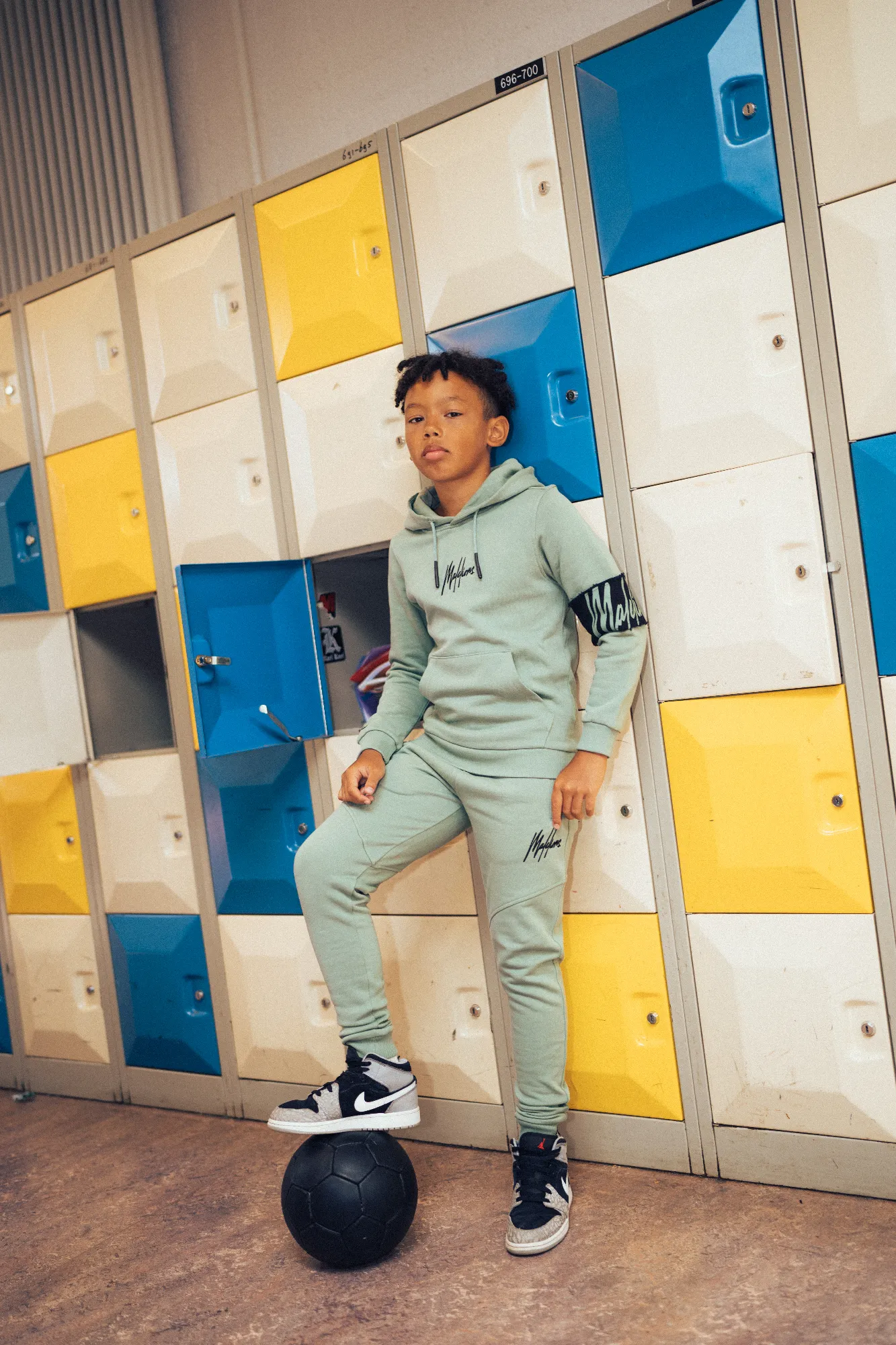 Malelions Junior Essentials Trackpants Dark Sage/Black