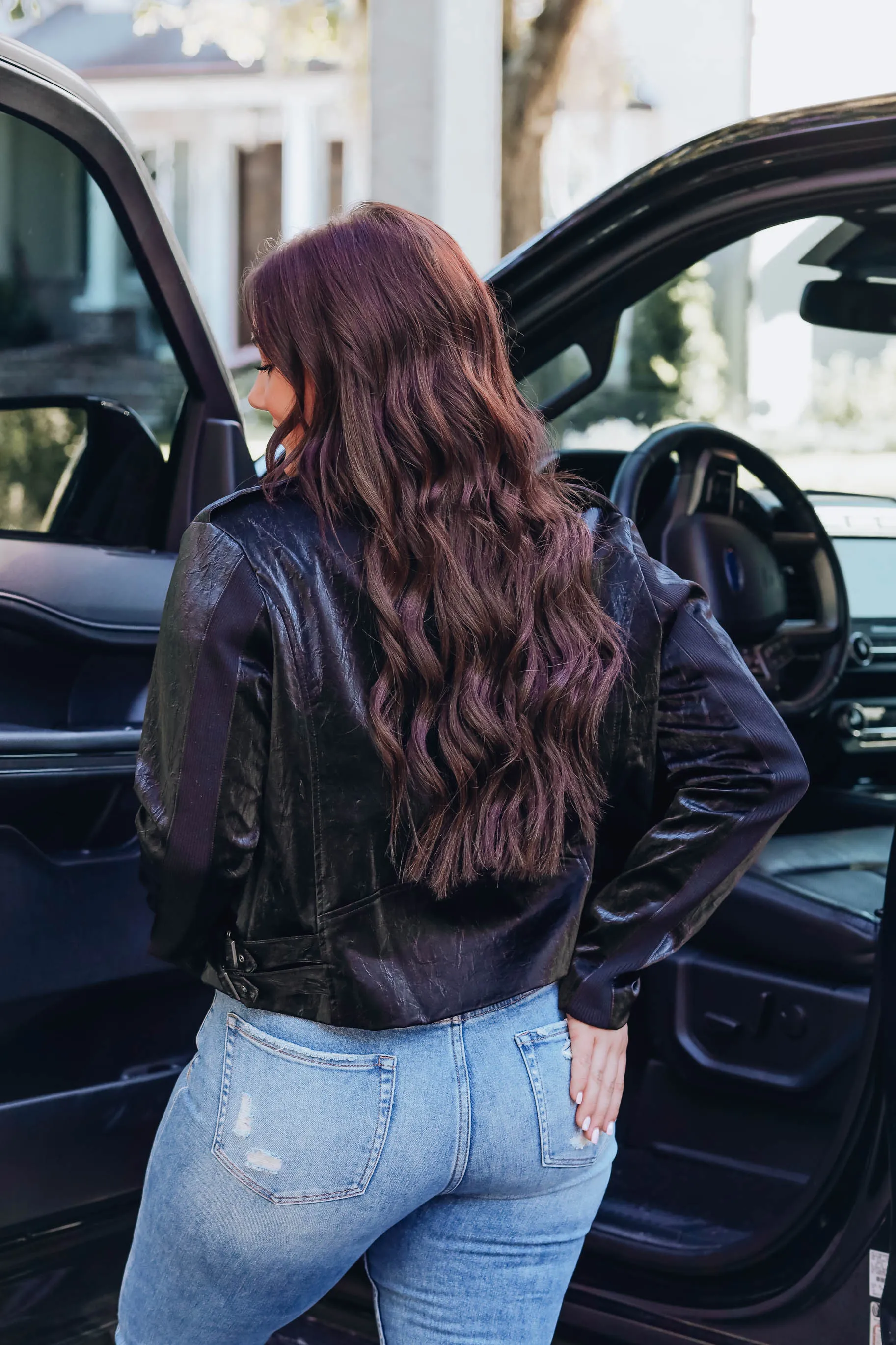 Malone Textured Faux Leather Jacket