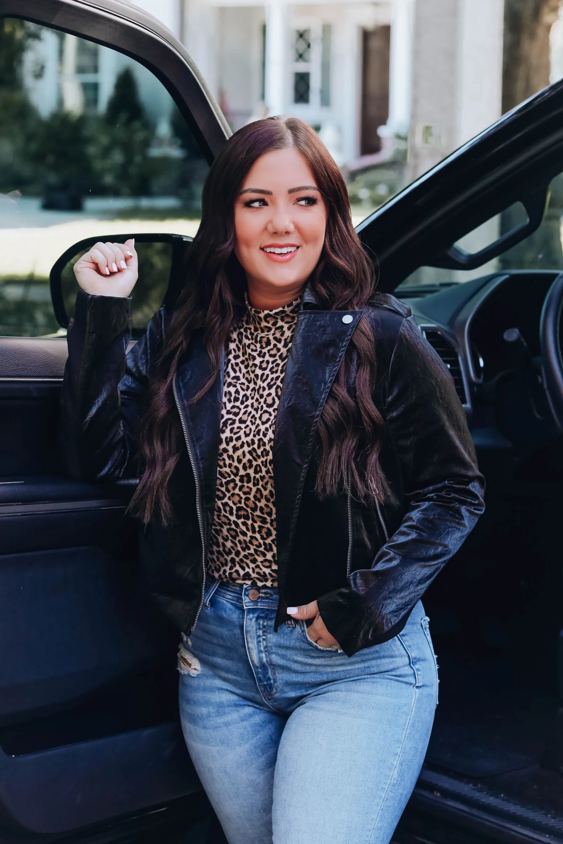 Malone Textured Faux Leather Jacket
