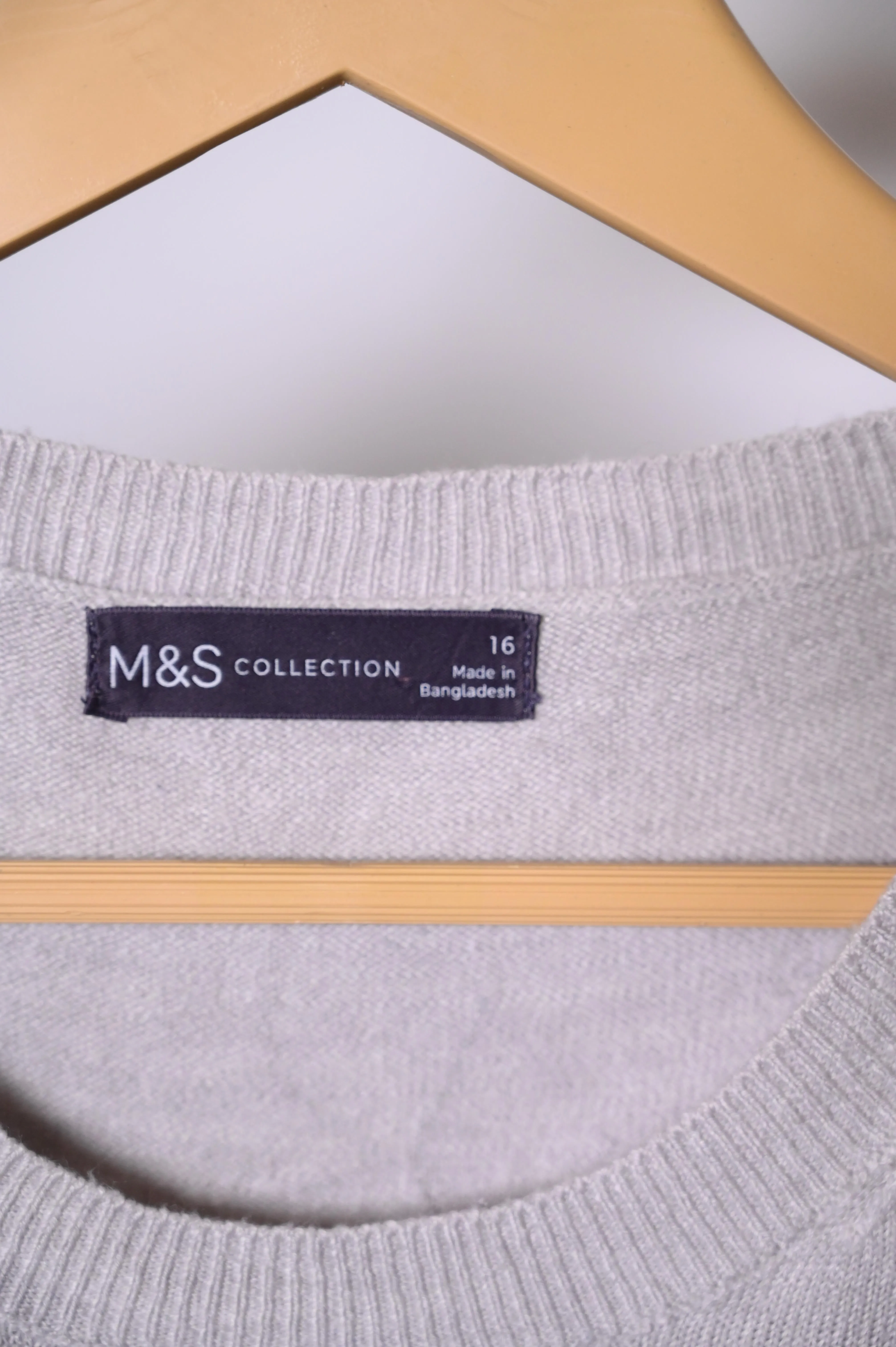 M&S Grey Sweater with Black Butterfly Print
