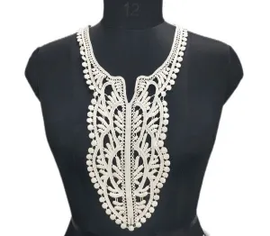 Mandarin-Inspired Lace Bib Neckline