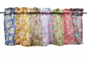 Mango Gifts Patchwork Boho Window Curtain Valance , Multicolour Floral Rod Pocket Valance