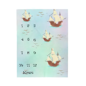 Manta Calendario Veleros/Manta Ideal para Medir Crecimiento y Envolver a Bebé