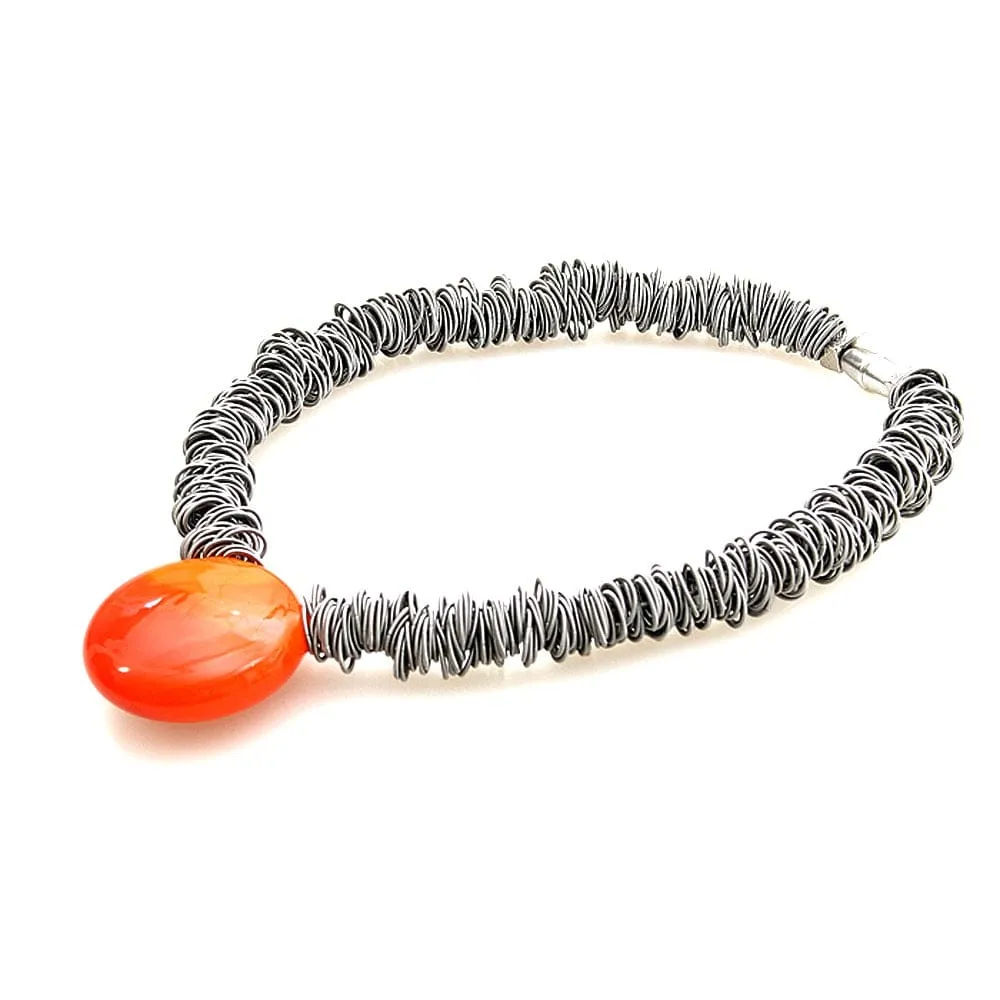 Maratea Murano Glass & Steel Necklace